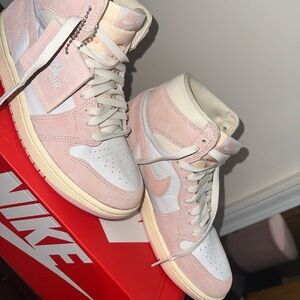 Pink and White High-Top Sneakers
